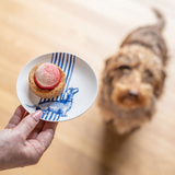 Petit four bordje Teckel Nhaan - Heinen Delfts Blauw